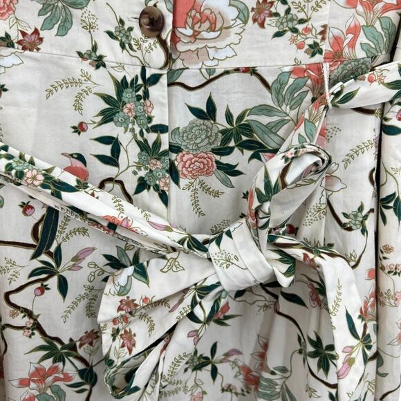 Gal Meets Glam Sophia Floral Jumpsuit Cream Green Petites Size 12P - Picture 7 of 14